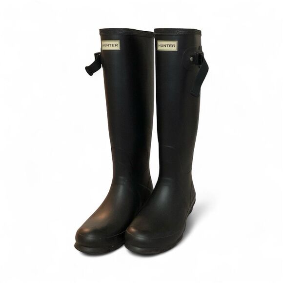 Hunter Womens Original Tall Norris Field Rubber Women Boot In Black Size US 9 - Picture 1 of 10